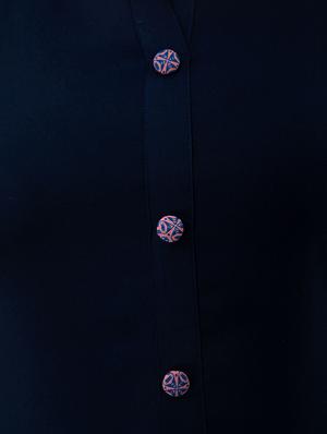 navy blue solid a-line kurta - 17911829 - Standard Image - 5