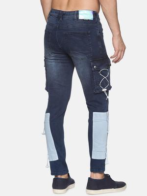 blue light watched patched denim jeans - 17912128 - Standard Image - 3