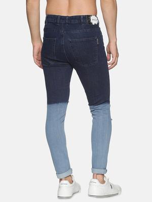 blue color block distressed denim jeans - 17912140 - Standard Image - 3