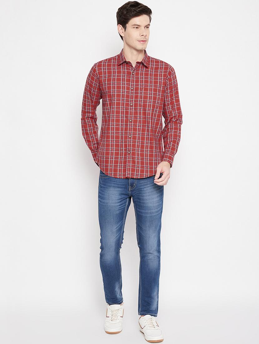red checkered casual shirt - 17912147 - Zoom Image - 4