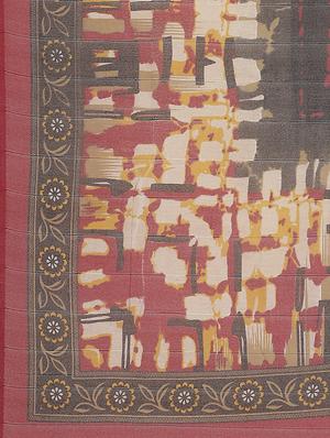 abstract printed saree with blouse - 17913825 - Standard Image - 5