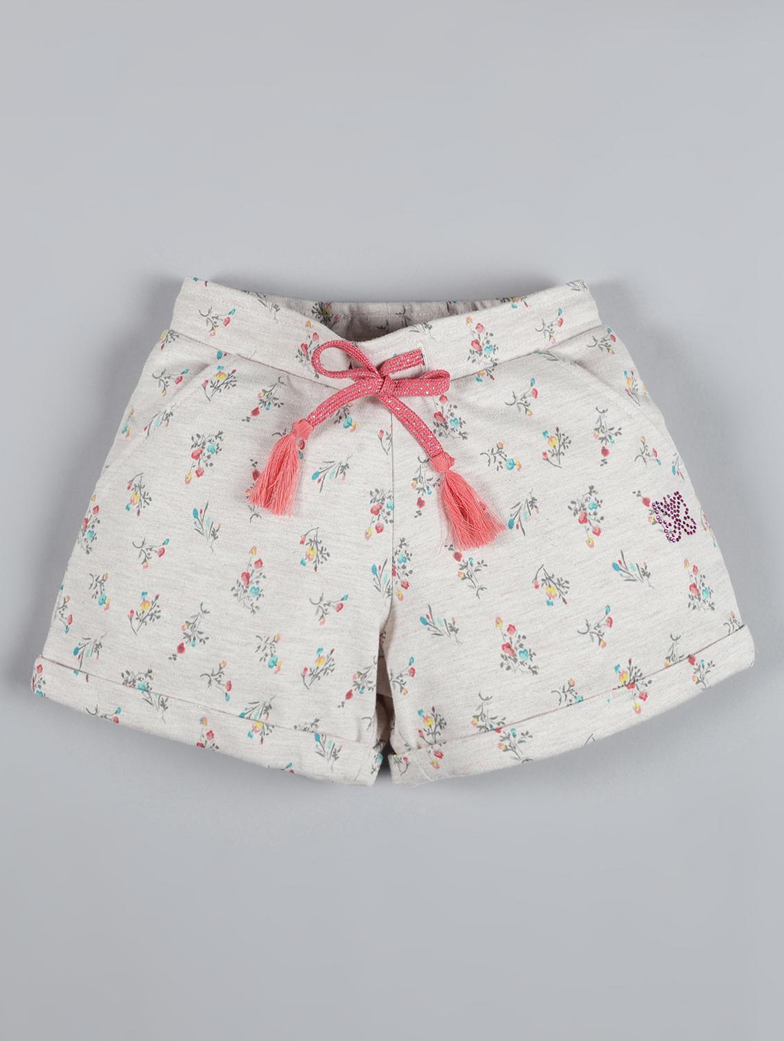 drawstring waist floral short - 17914531 - Zoom Image - 1