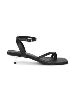 black pu ankle strap sandals - 17916750 - Standard Image - 2