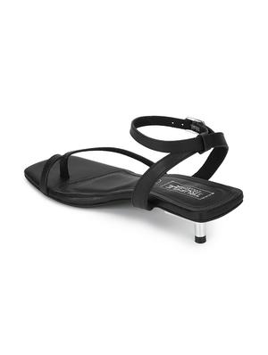 black pu ankle strap sandals - 17916750 - Standard Image - 3