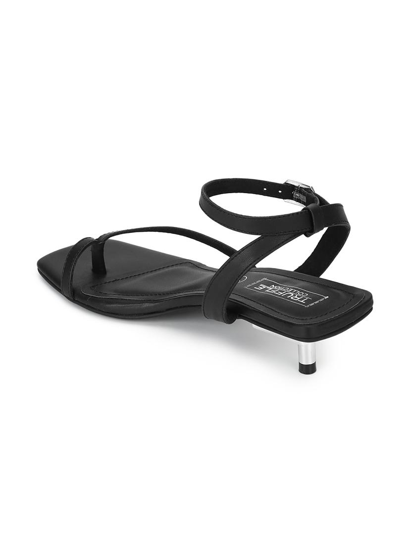 black pu ankle strap sandals - 17916750 - Zoom Image - 3