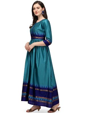 zari work a-line gown - 17916764 - Standard Image - 2