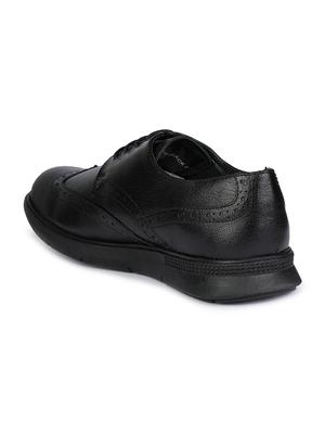 black leather laceup derbies - 17916789 - Standard Image - 3