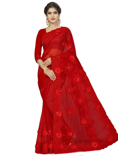 tonal embroidered saree with blouse - 17921954 - Very Small Image - 1