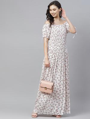 off shoulder floral maxi dress - 17922547 - Standard Image - 4