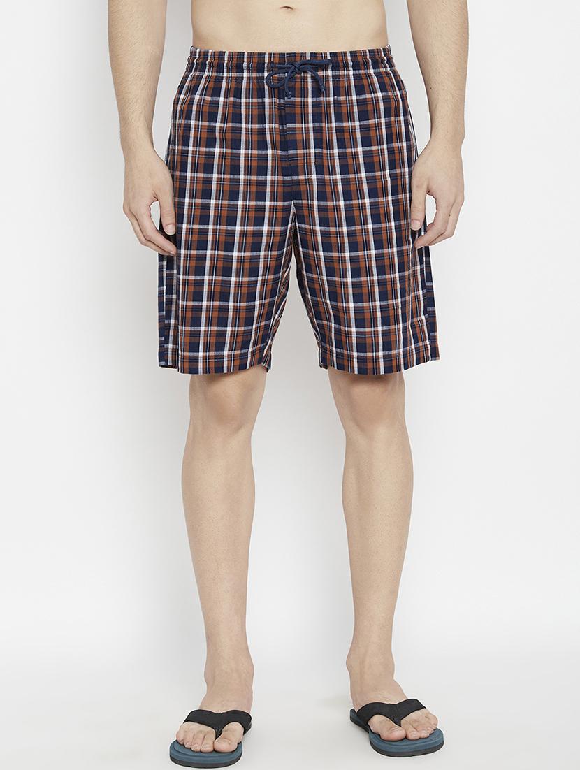 navy blue checkered bermuda short - 17922774 - Zoom Image - 1