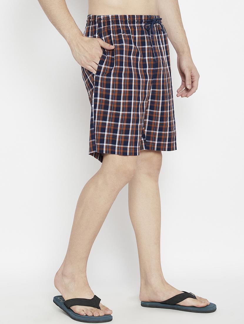navy blue checkered bermuda short - 17922774 - Zoom Image - 3