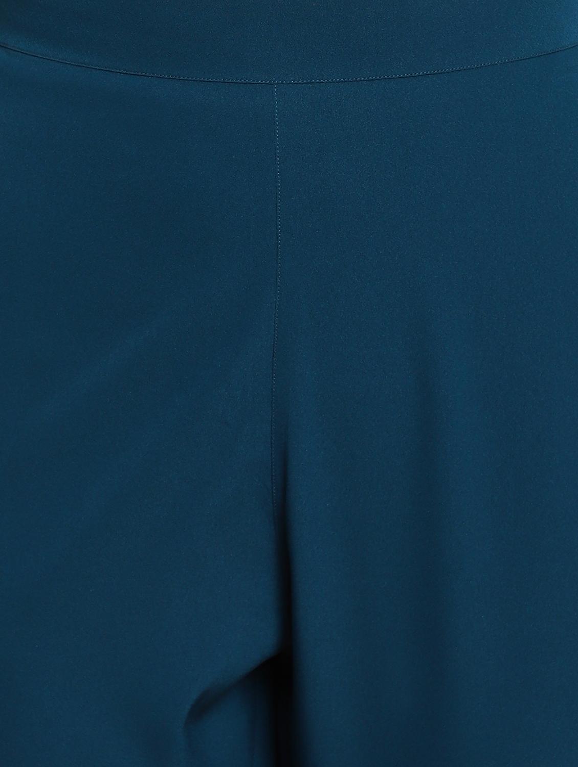 teal crepe kurta pant set - 17922815 - Zoom Image - 6