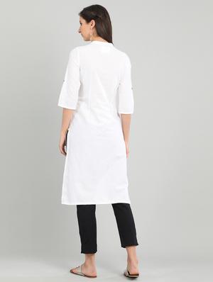 solid straight kurta - 17922861 - Standard Image - 4