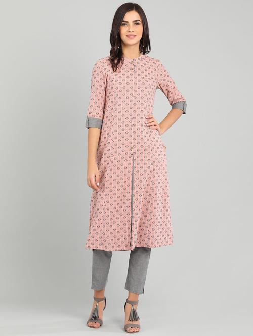printed a-line kurta - 17922901 - Standard Image - 1