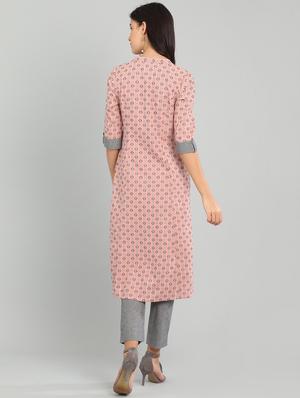 printed a-line kurta - 17922901 - Standard Image - 3