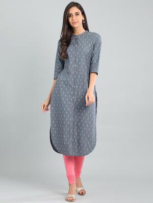 printed straight kurta - 17922902 - Standard Image - 2