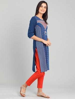 printed straight kurta - 17922916 - Standard Image - 3