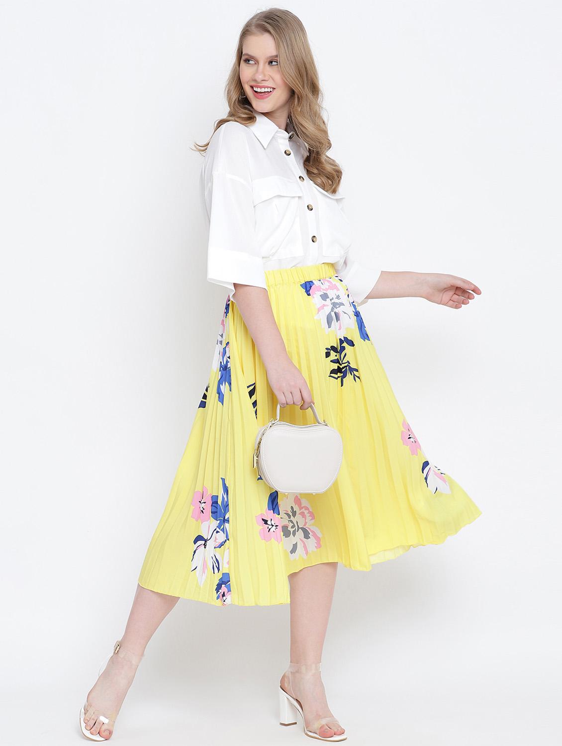 high rise floral a-line skirt - 17923585 - Zoom Image - 4