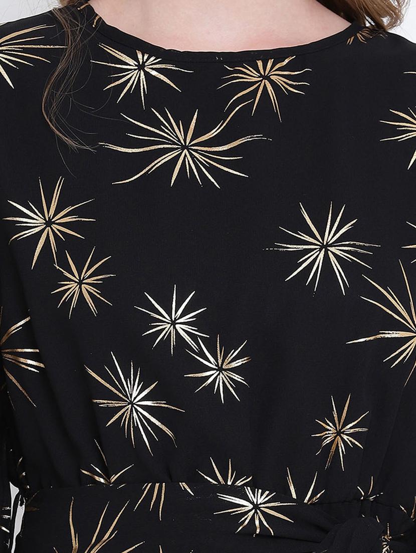 tie front printed a-line dress - 17923603 - Zoom Image - 5