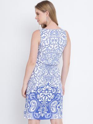 tie front printed a-line dress - 17923609 - Standard Image - 3
