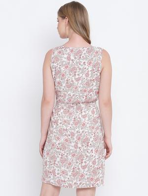 tie front floral a-line dress - 17923610 - Standard Image - 3