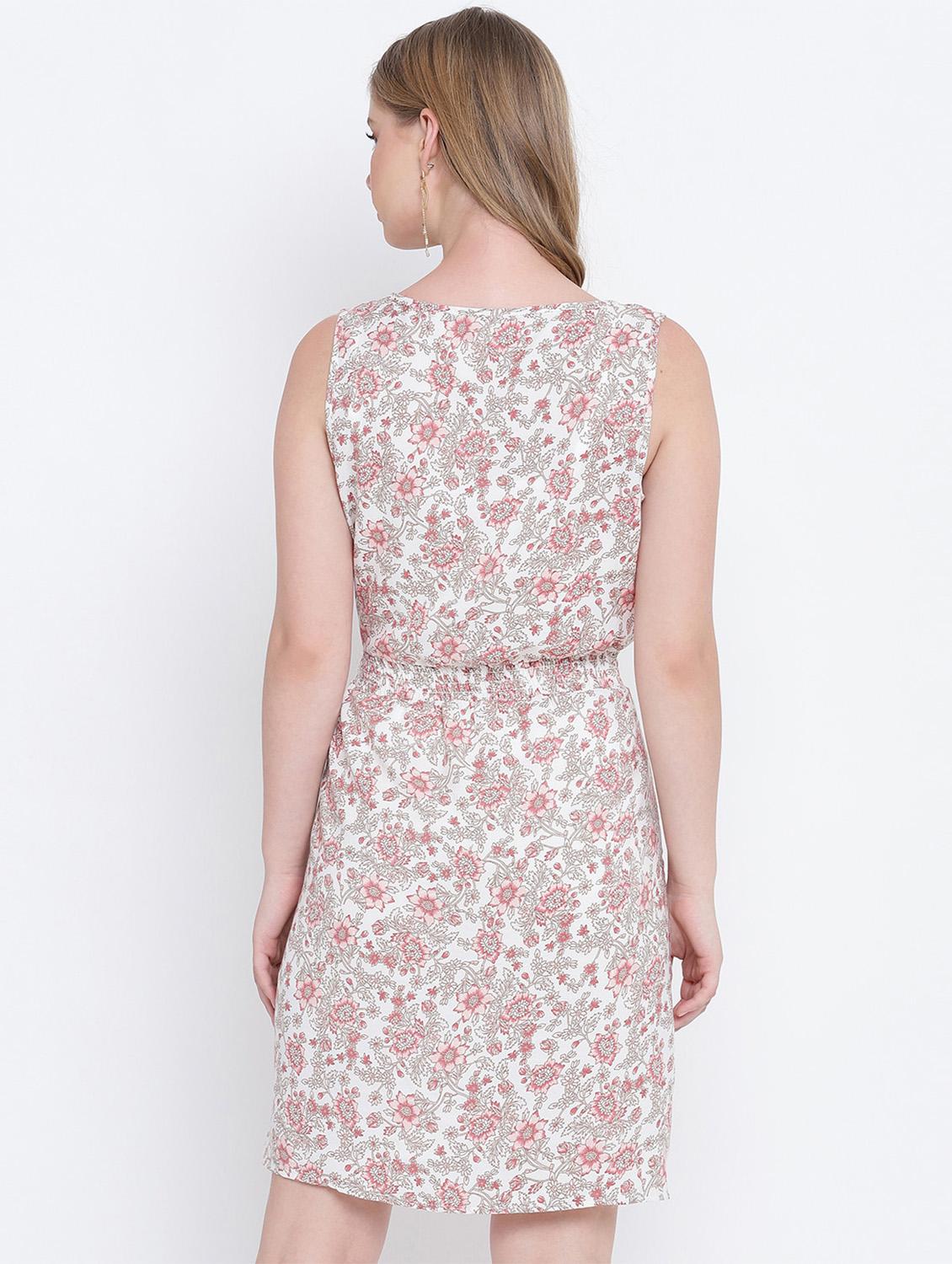 tie front floral a-line dress - 17923610 - Zoom Image - 3