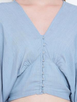 bishop sleeved crop top - 17923641 - Standard Image - 5