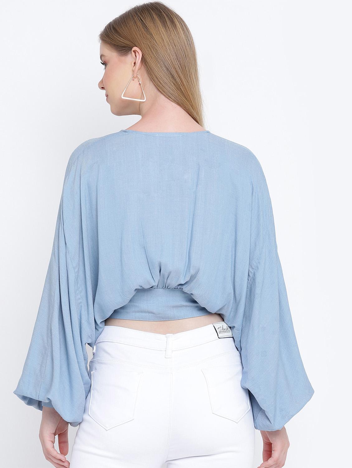 bishop sleeved crop top - 17923641 - Zoom Image - 3