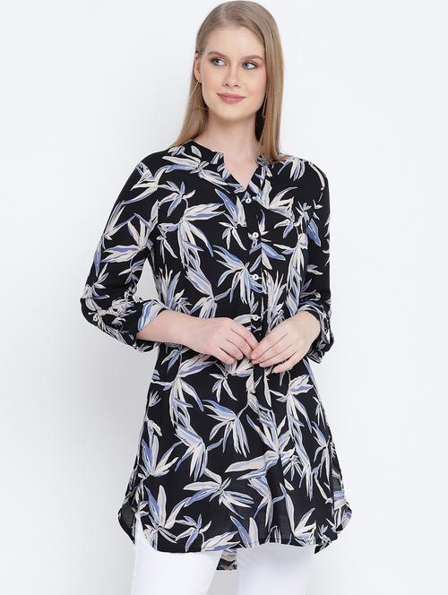 mandarin neck tropical tunic - 17923649 -  Standard Image - 0