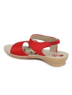 red leatherette sandal - 17924427 - Standard Image - 3