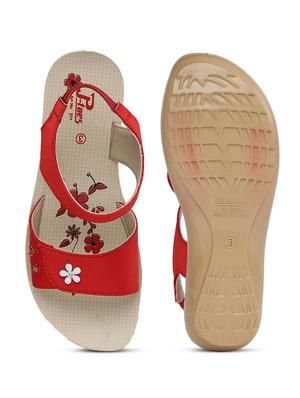 red leatherette sandal - 17924427 - Standard Image - 4