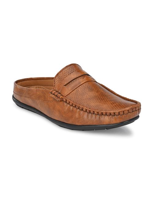 brown synthetic office wear loafers - 17924685 - Standard Image - 1
