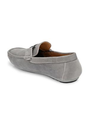 grey synthetic office wear loafers - 17924689 - Standard Image - 3