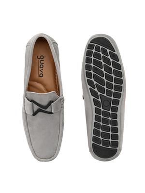 grey synthetic office wear loafers - 17924689 - Standard Image - 4