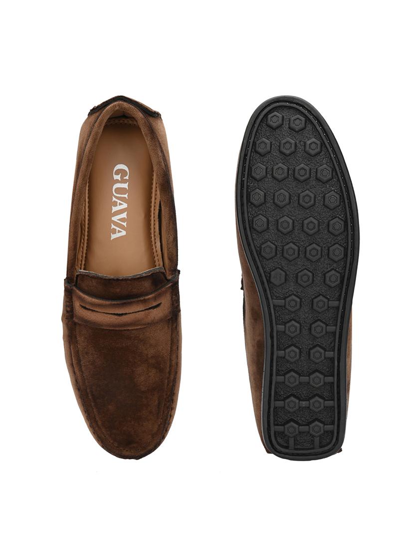 brown velvet slip on loafers - 17924696 - Zoom Image - 4