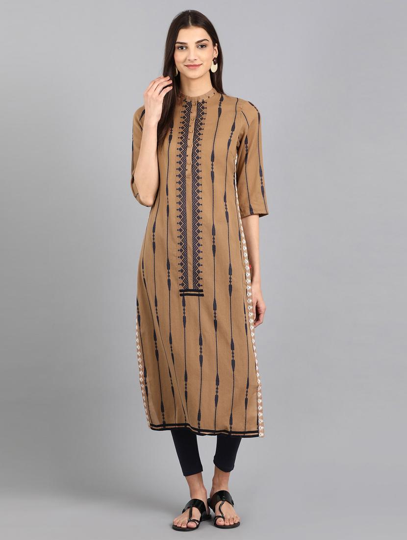 printed straight kurta - 17924820 - Zoom Image - 1