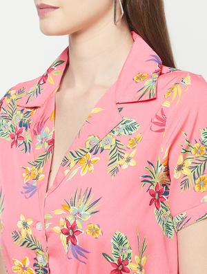 shirt collar tropical jumpsuit - 17925241 - Standard Image - 5