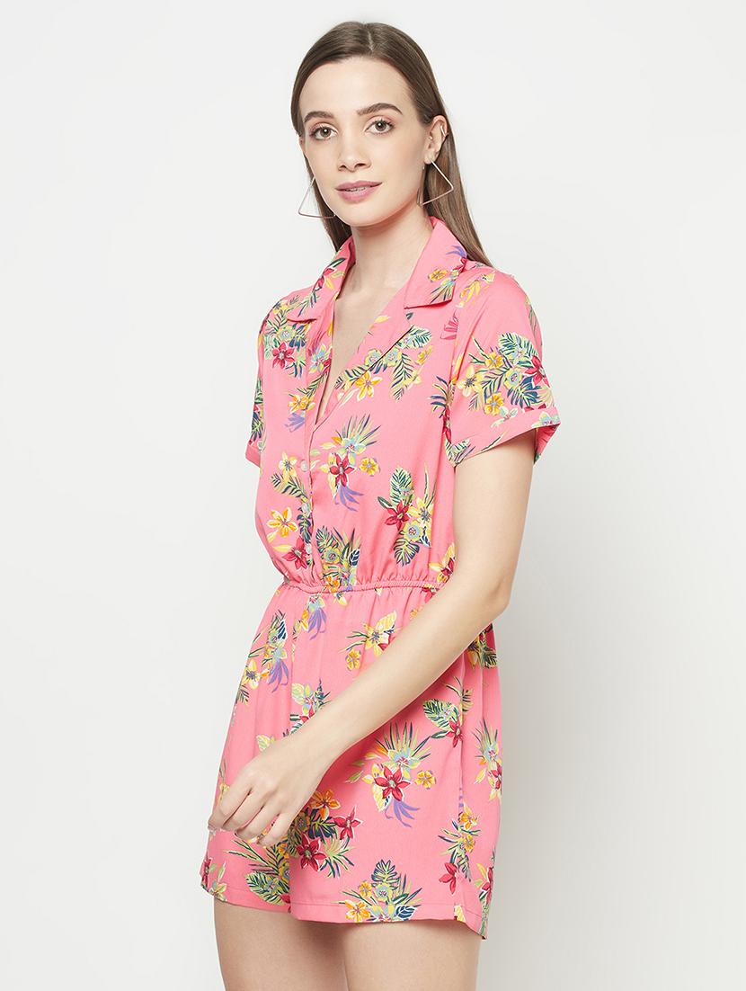 shirt collar tropical jumpsuit - 17925241 - Zoom Image - 2