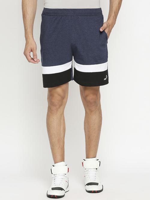 blue color block shorts - 17925283 - Standard Image - 1