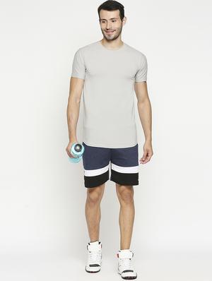 blue color block shorts - 17925283 - Standard Image - 4