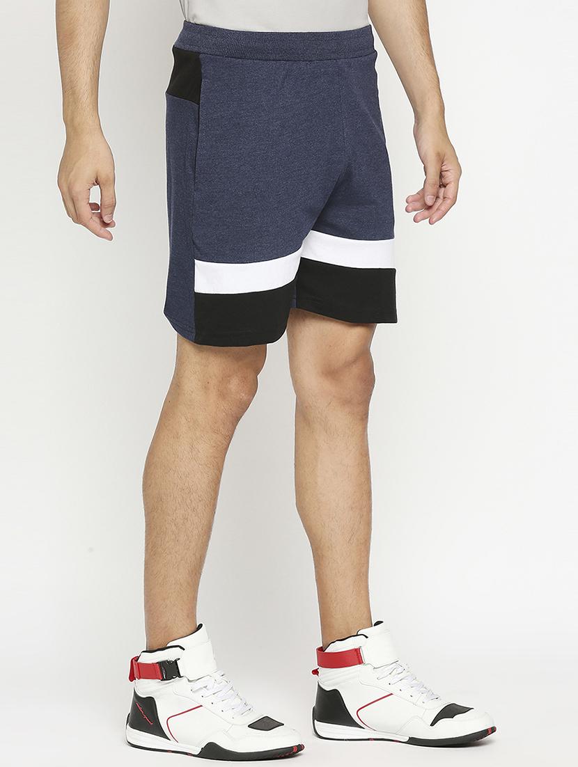 blue color block shorts - 17925283 - Zoom Image - 2