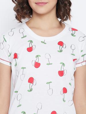 round neck printed printed sleepshirt - 17925369 - Standard Image - 4