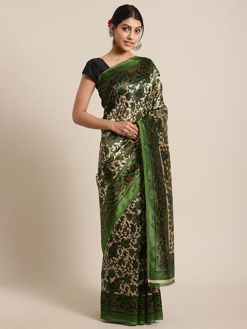 floral bordered saree with blouse - 17925627 - Standard Image - 1