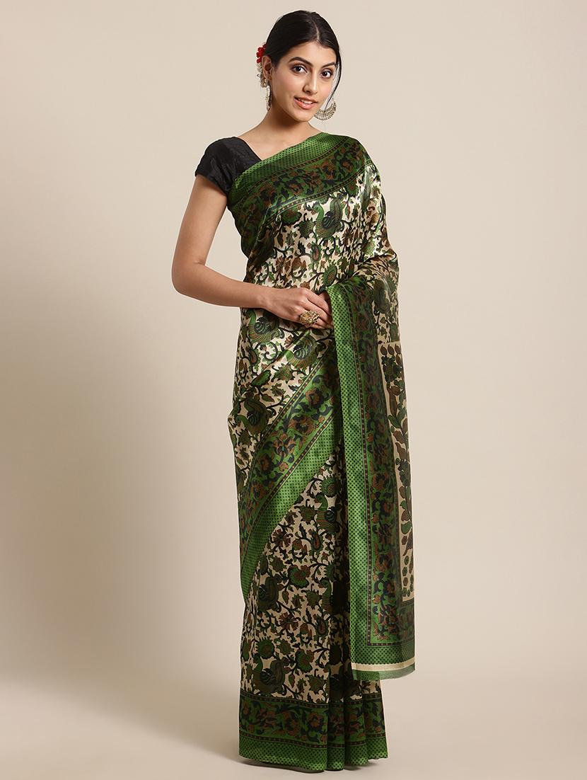 floral bordered saree with blouse - 17925627 - Zoom Image - 1