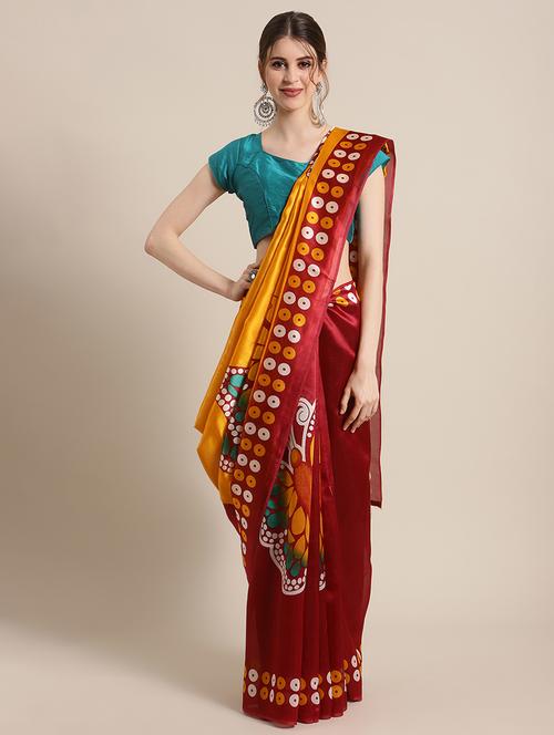 conversational printed saree with blouse - 17925684 - Very Small Image - 1