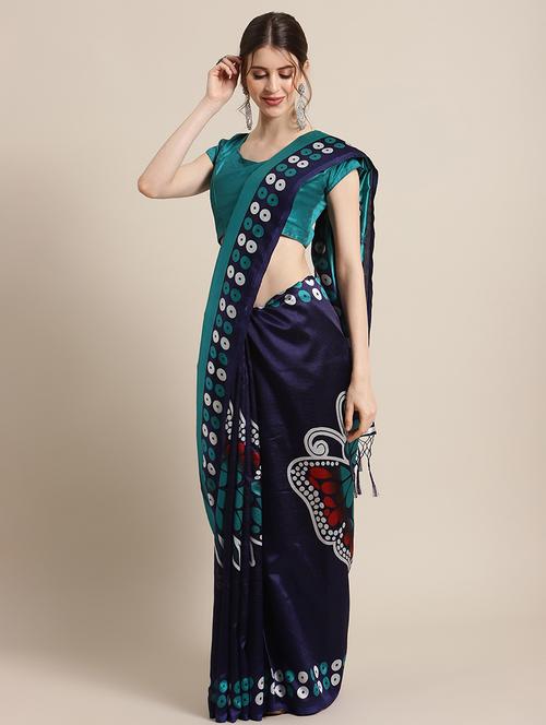 conversational printed saree with blouse - 17925687 - Standard Image - 1