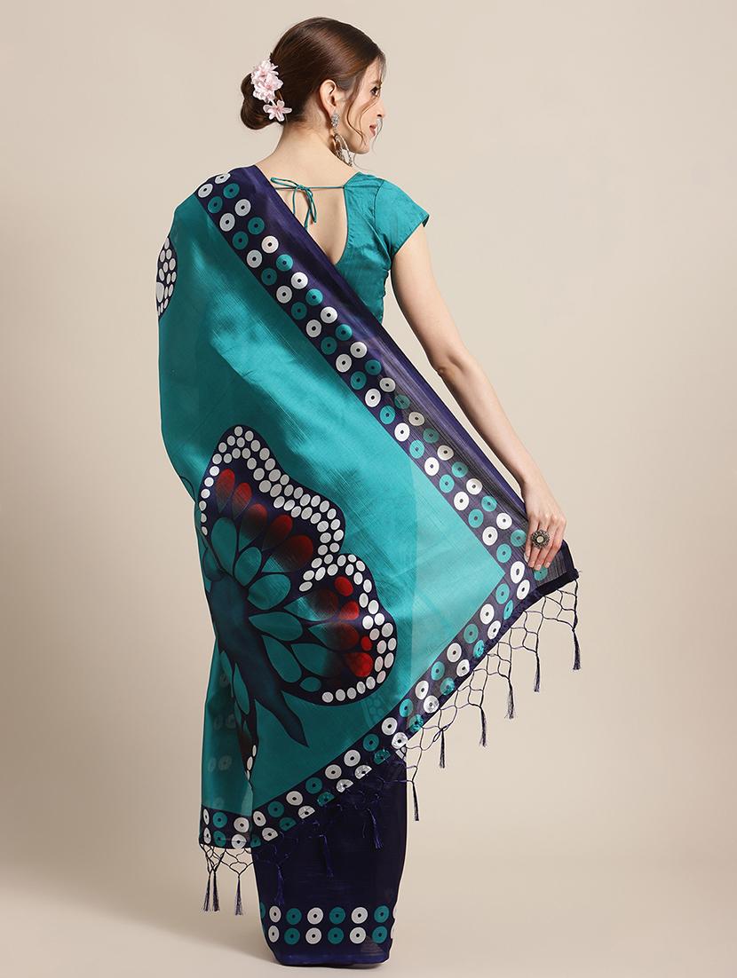 conversational printed saree with blouse - 17925687 - Zoom Image - 2