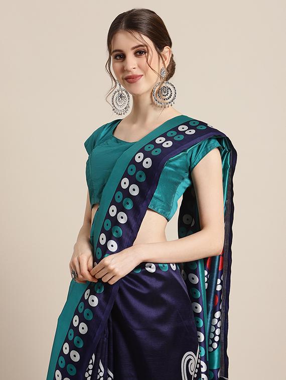 conversational printed saree with blouse - 17925687 - Zoom Image - 3