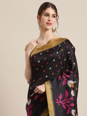 floral printed saree with blouse - 17925707 - Standard Image - 3