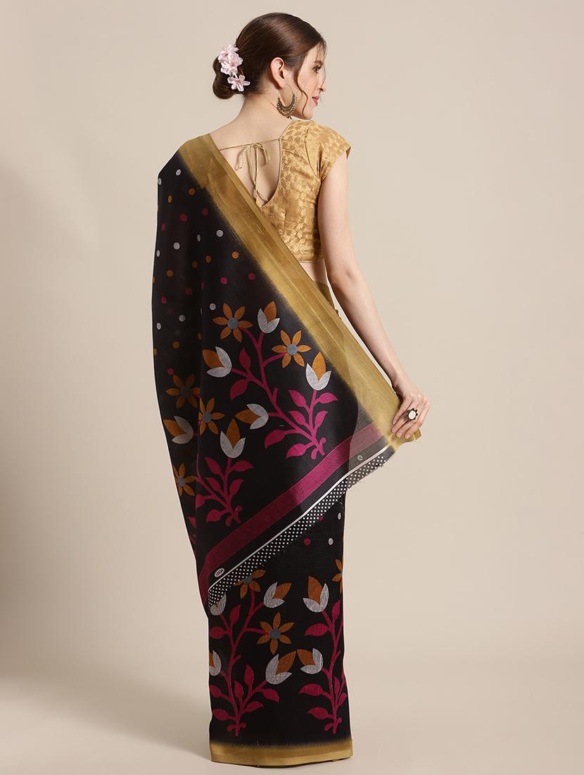 floral printed saree with blouse - 17925707 - Zoom Image - 2